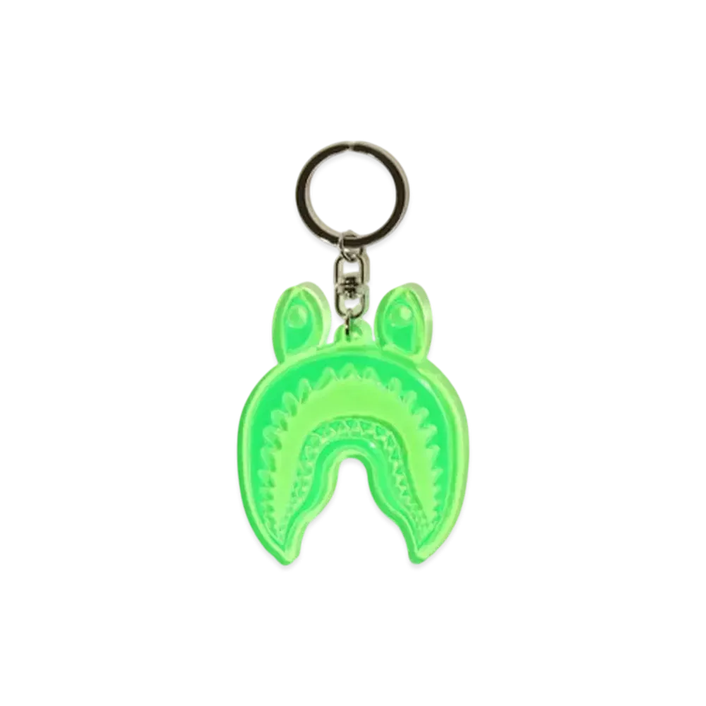 A BATHING APE Shark Reflective Keychain "Green"