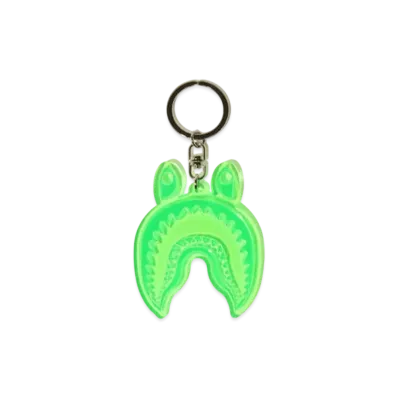 A BATHING APE Shark Reflective Keychain "Green"