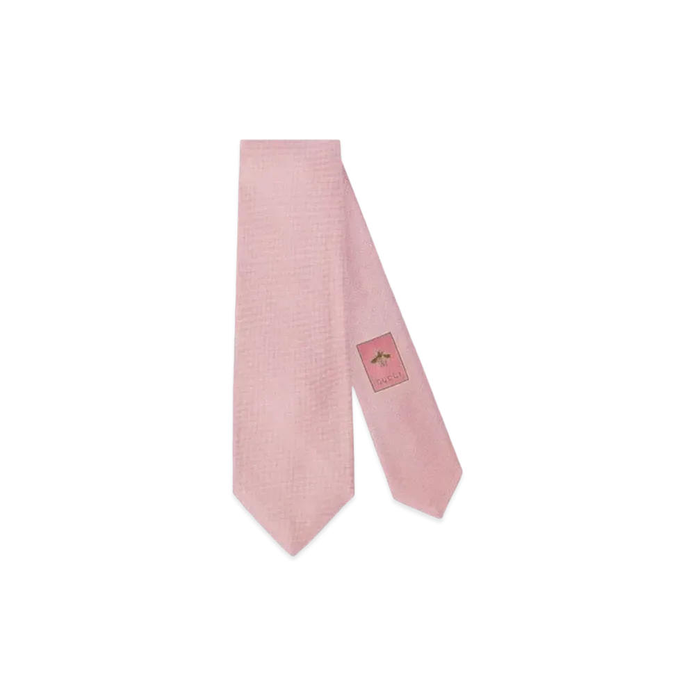 GUCCI Silk Tie With Interlocking G "Pink"