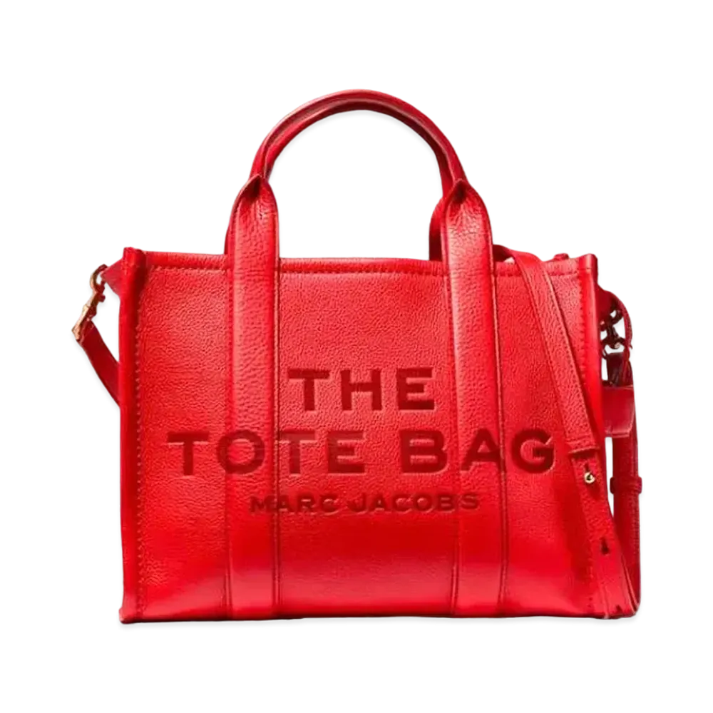 Marc Jacobs The Leather Small Tote Bag "True Red"