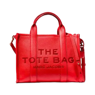 Marc Jacobs The Leather Small Tote Bag "True Red"