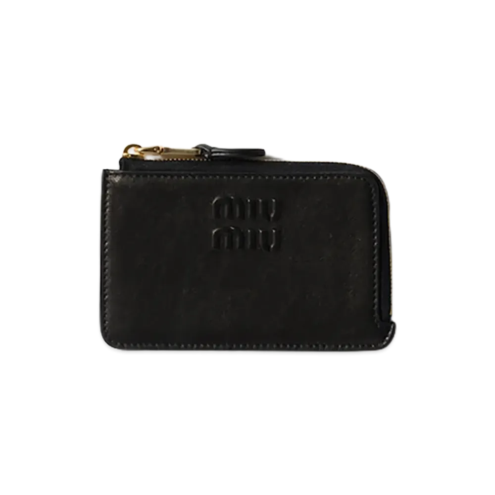 MIU MIU Nappa Leather Envelope Card Holder "Black"