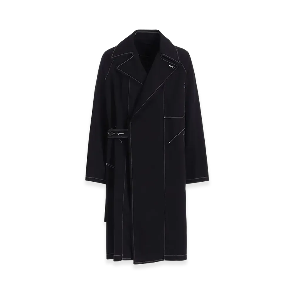 S'YTE Cotton Twill Garment Dyed Tie-Locken Coat "Navy"