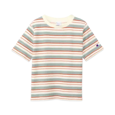 Champion Women's Striped Short Sleeve T-Shirt 25SS "Natural"