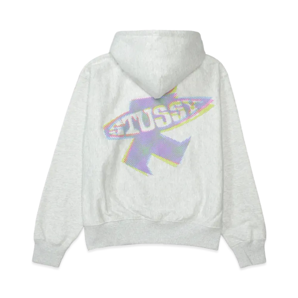 Stussy Dot Surf Puff Print Zip Hoodie "Ash Heather"