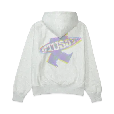 Stussy Dot Surf Puff Print Zip Hoodie "Ash Heather"