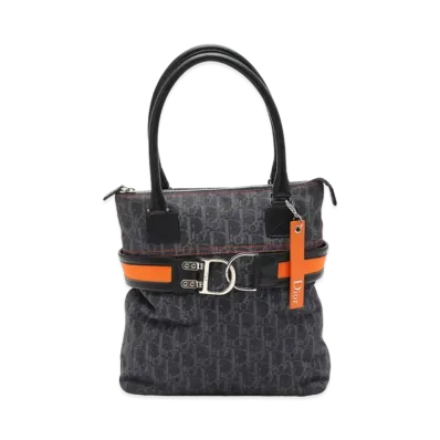 Dior Flight Line Tote Bag Canvas Leather "Navy/Black/Orange"