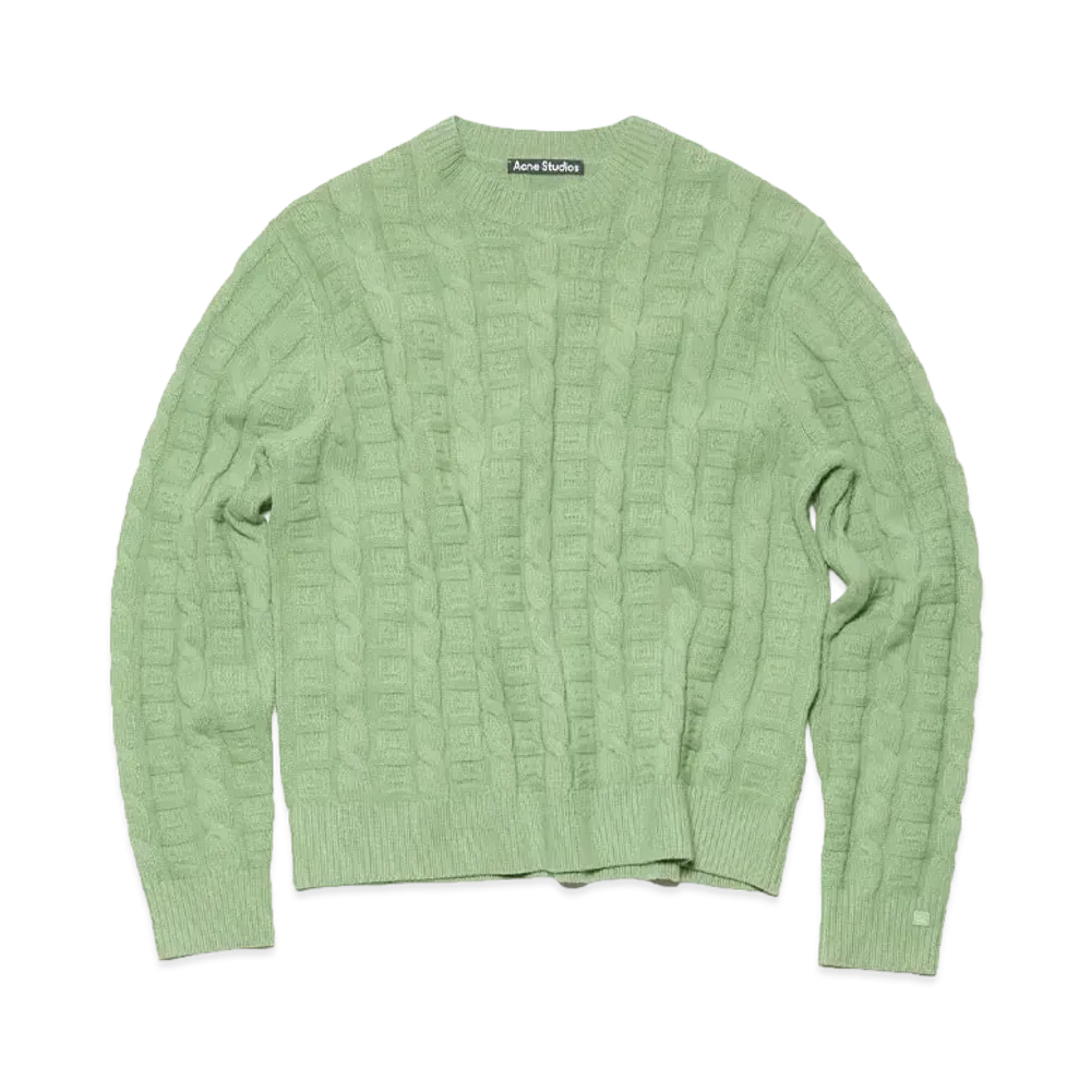 Acne Studios Cable Wool Sweater "Sage Green"