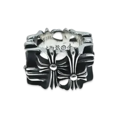 Chrome Hearts Square Cemetery Cross Ring "Silver"
