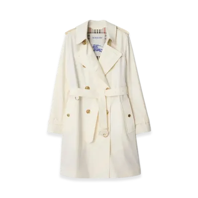 Burberry Women's Mid-length Gabardine Kensington Trench Coat "Cotton"