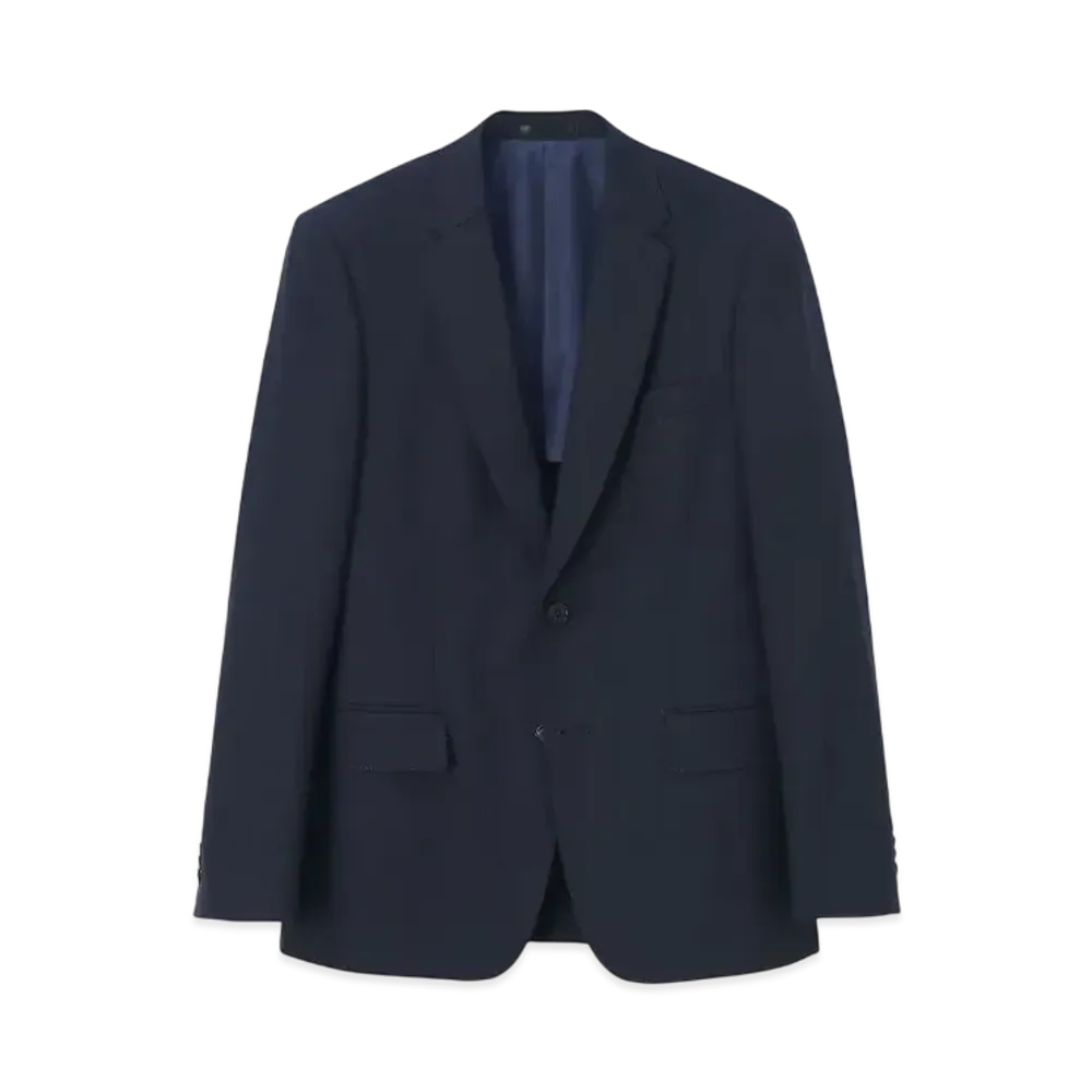 Paul Smith Herringbone Shadow Stripe Single 2B Suit "Navy"