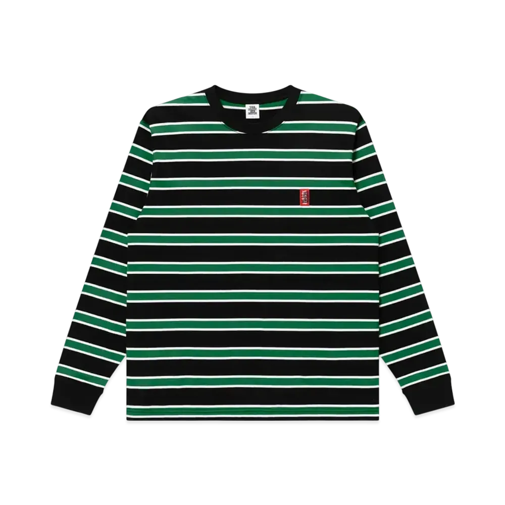 BlackEyePatch Small HWC Bordered L/S Tee "Black/Green"