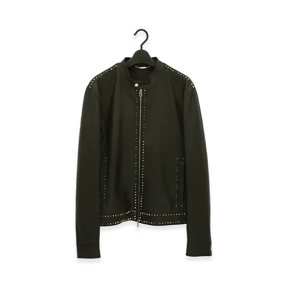 Versace Studded Leather Riders Jacket "Nero"