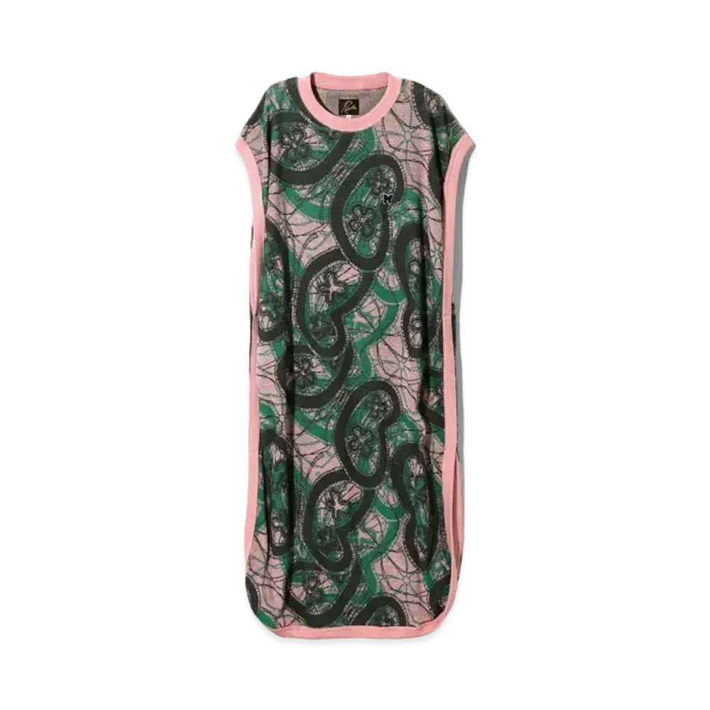 Needles for NEPENTHES Sleeveless Dress - Papillon Pile Jq. "Pink Green"