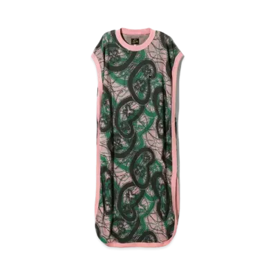 Needles for NEPENTHES Sleeveless Dress - Papillon Pile Jq. "Pink Green"