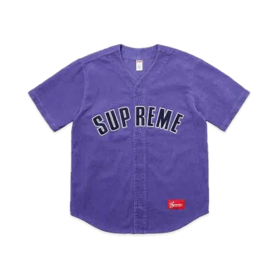 Supreme Corduroy Baseball Jersey "Dusty Purple"