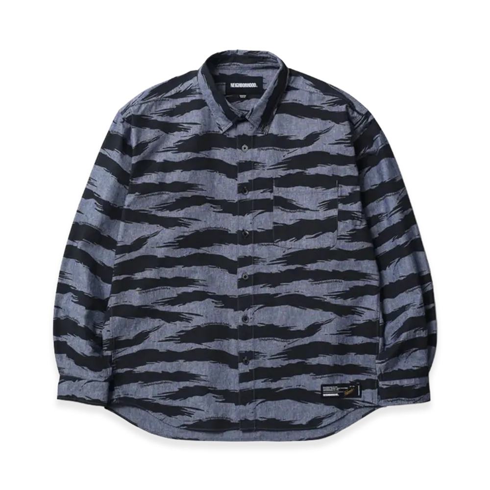 NEIGHBORHOOD Camo Pattern Chambray Shirt LS "Indigo"