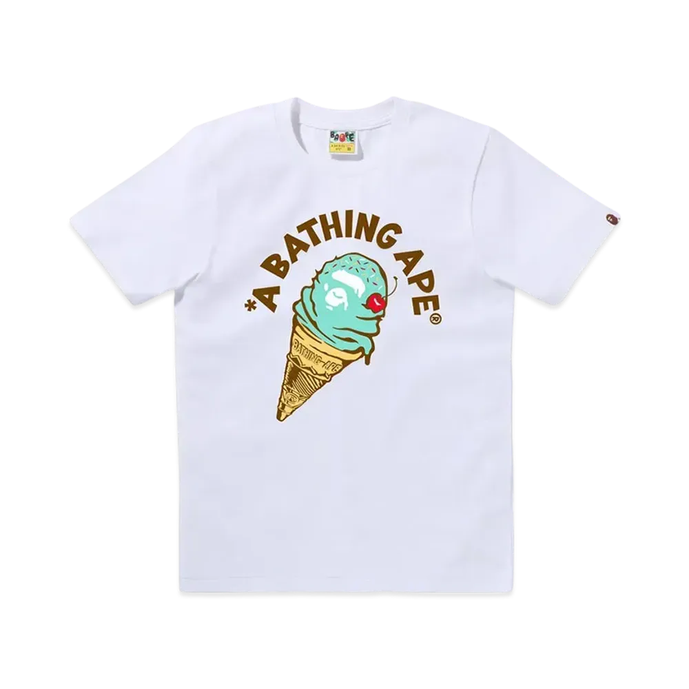 A BATHING APE Ice Cream Tee "White/Sax"