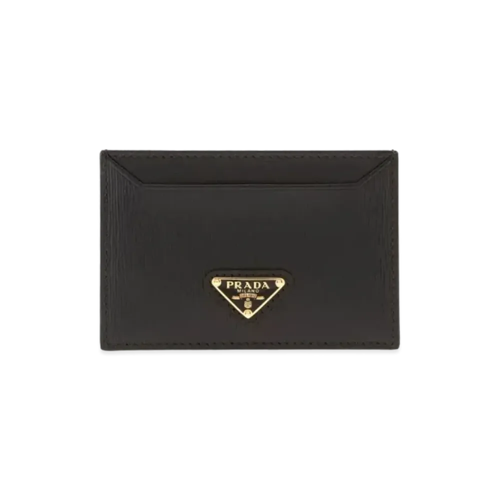 PRADA Vitello Move Leather Card Holder "Black"