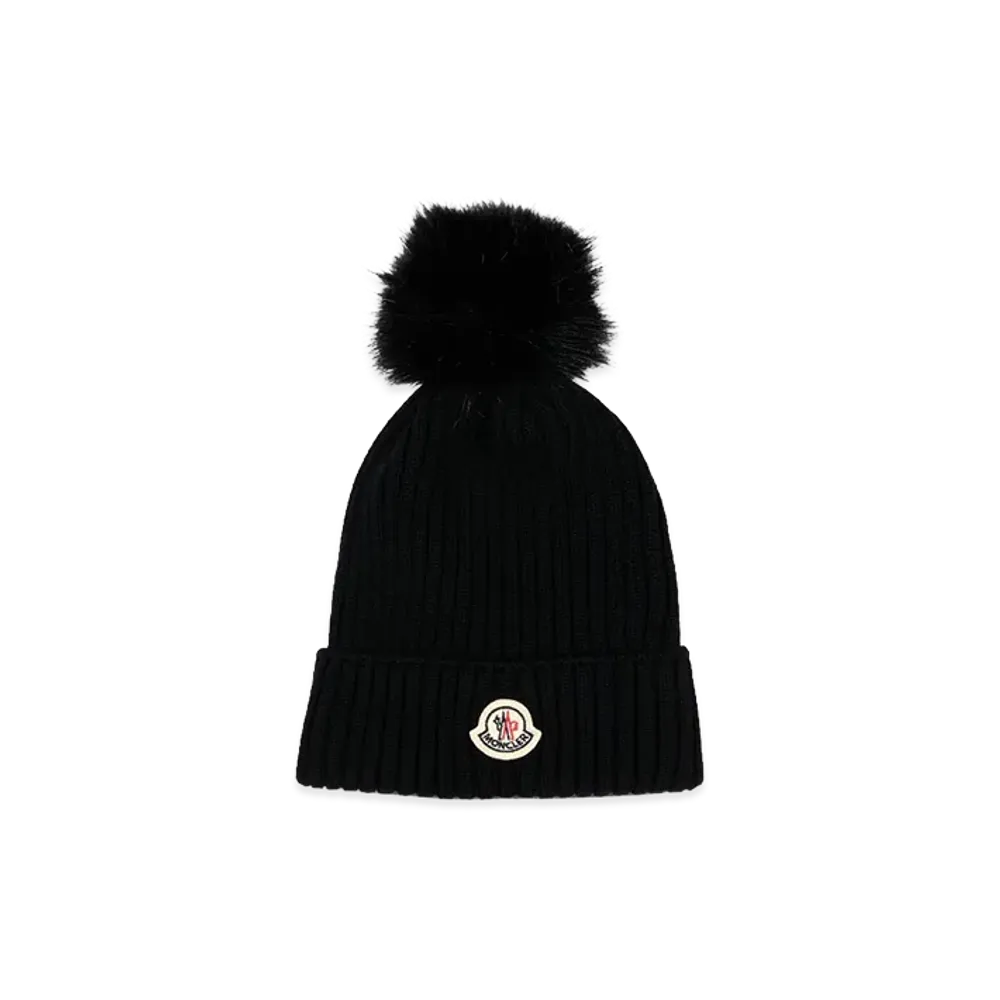 MONCLER Kids Pon Pon Wool Beanie "Black"