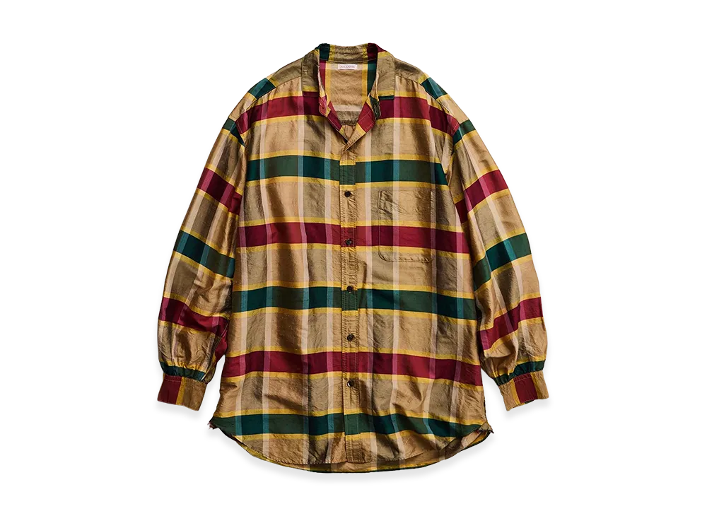 NICENESS Atkins Silk Check Taffeta Shirring Shirt "Gold"