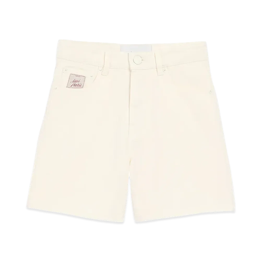 AMI PARIS Women's Cotton Twill Shorts "White"