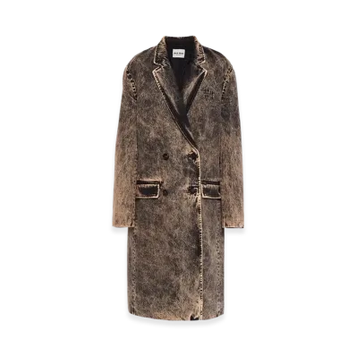 MIU MIU Women's Marbleized Denim Coat "Black"