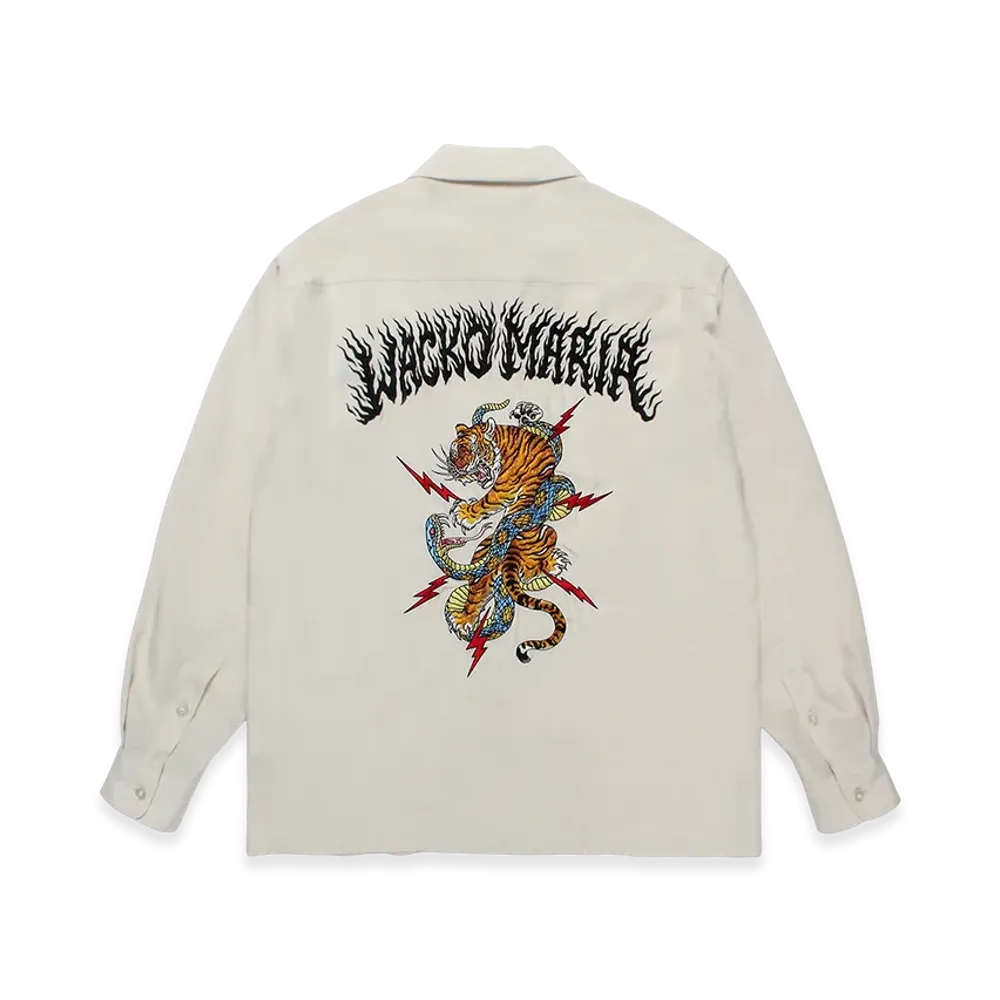 WACKO MARIA x Tim Lehi / 50'S Open Collar Shirt "Ivory"