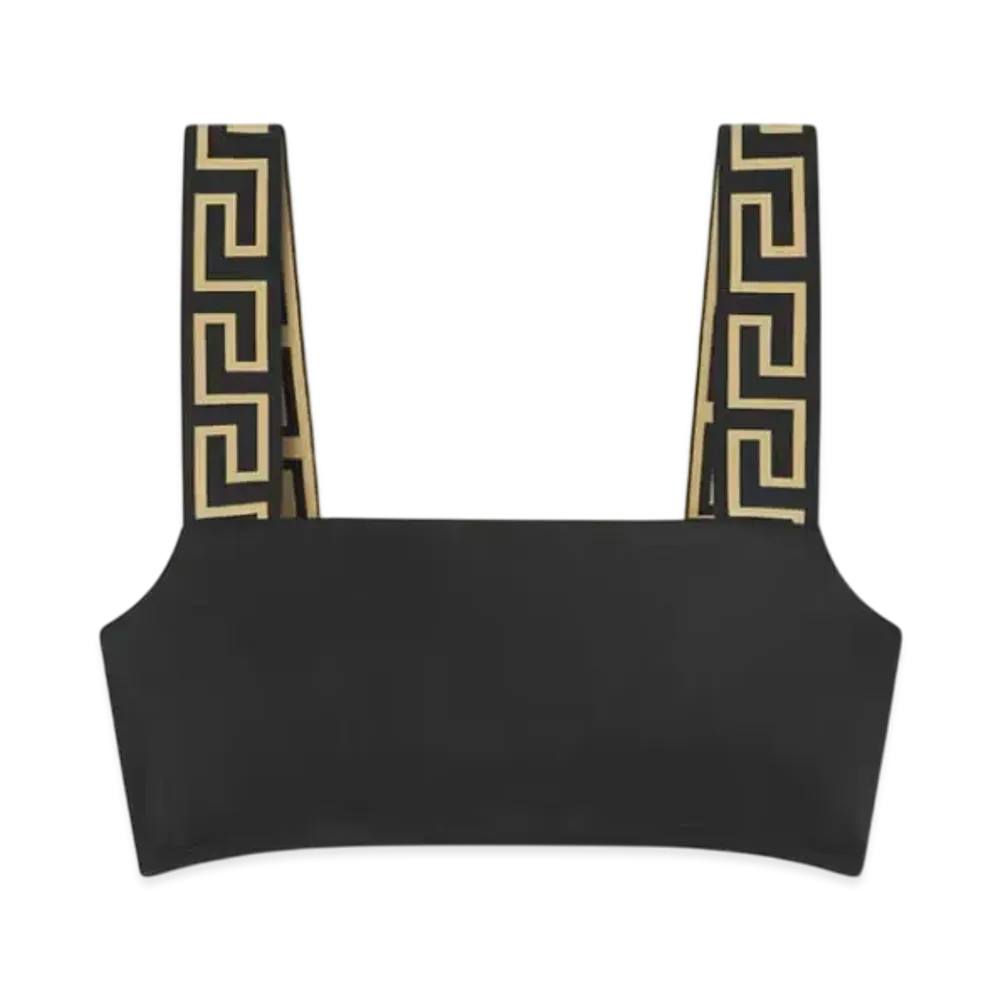Versace Greca Border Bikini Top "Black"