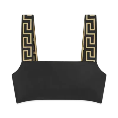 Versace Greca Border Bikini Top "Black"