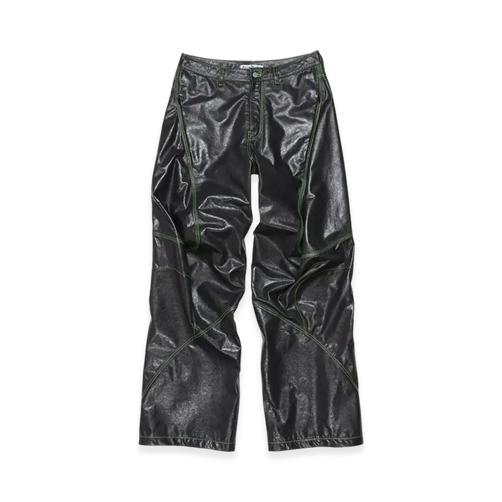 Acne Studios Embroidered Leather Pants "Anthracite Grey"