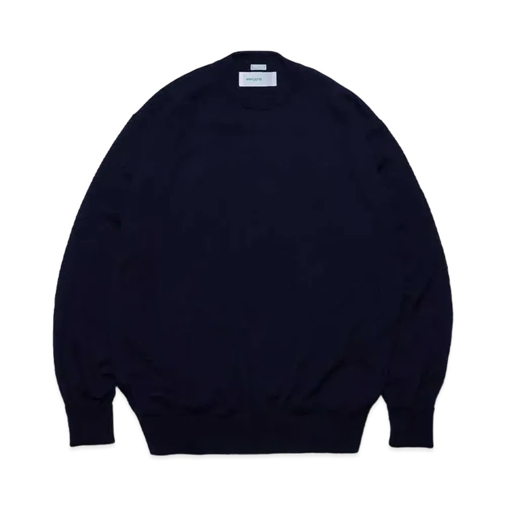 everyone x A.PRESSE Cashmere High Gauge Crew Neck Sweater "Navy"