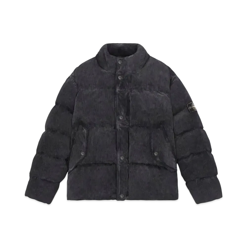 Stone Island 482RT Organic Corduroy 800 Down Dust Colour Frost Finish "Navy Blue"