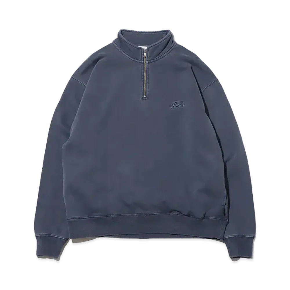 atmos Pigment Dyed Half Zip Sweatshirt "Navy"