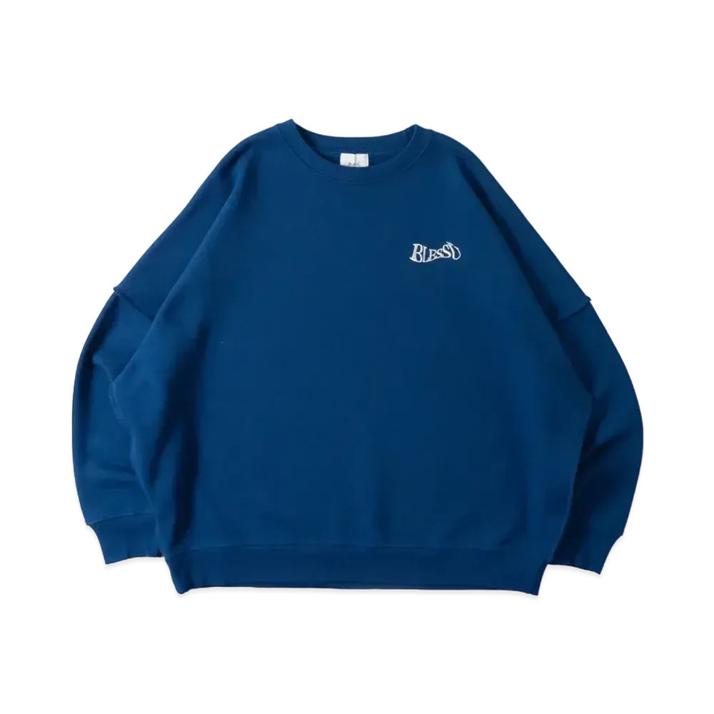 BLESS U Wave Logo Sweat "Blue"
