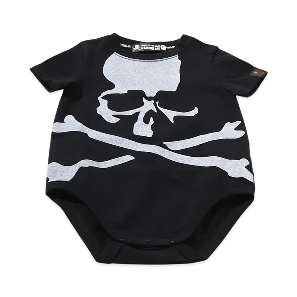 A BATHING APE x mastermind JAPAN Kids Head Bodysuit "White"