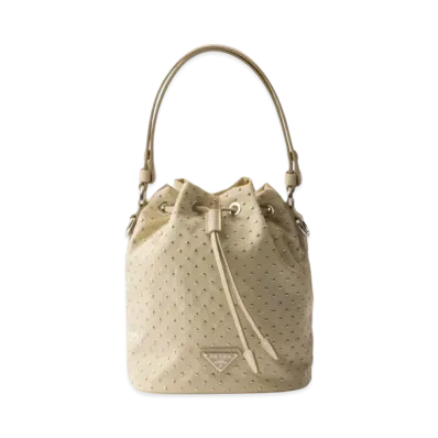 PRADA Re-Nylon Mini-Bag with Studs "Sand Beige"