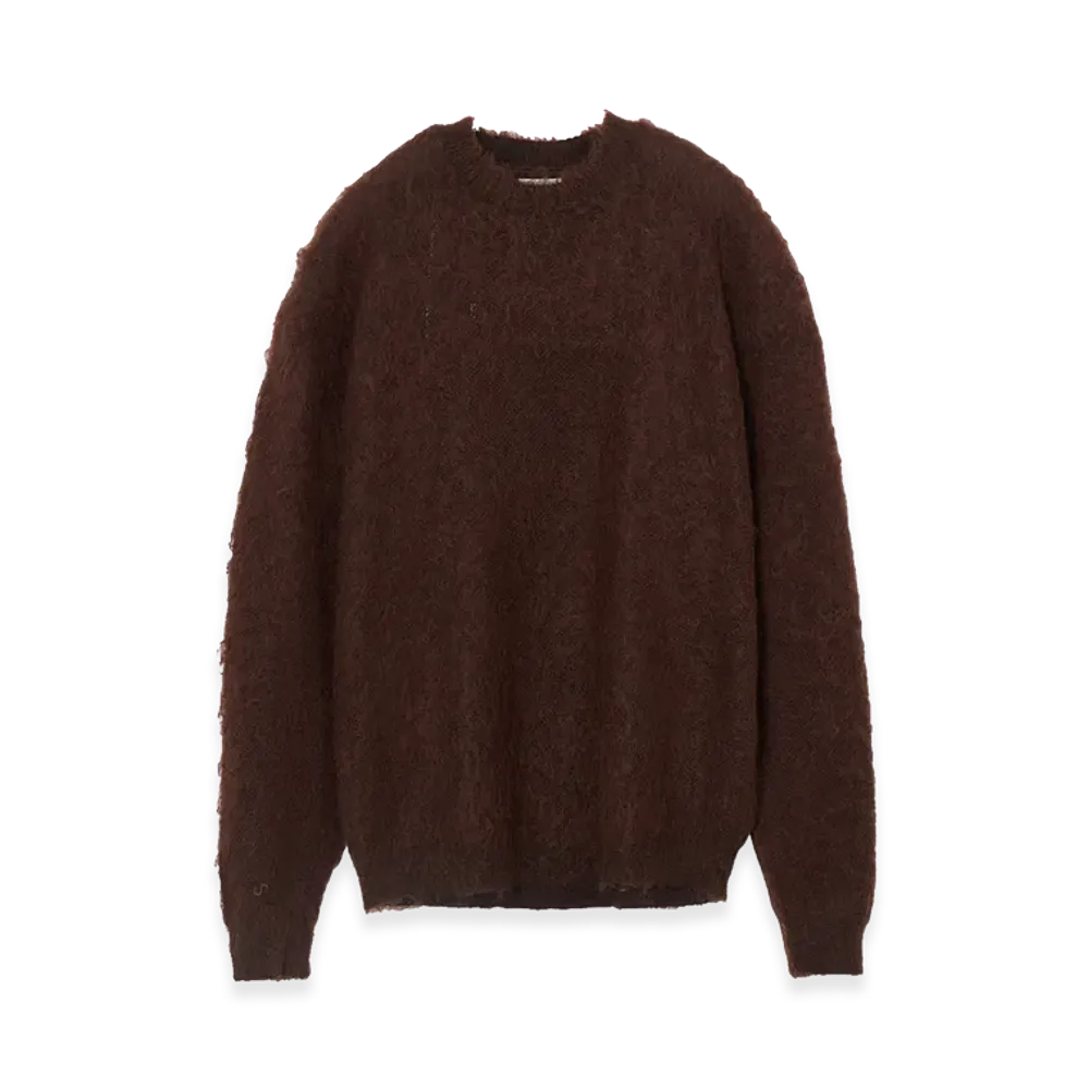 YOKE Exclusive Brushed Mohair Sweater "Brown"