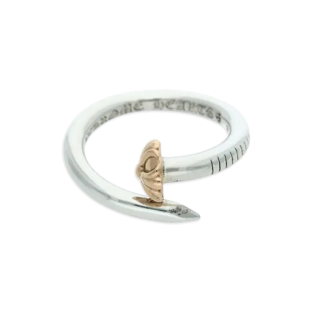 Chrome Hearts 22K Nail Cross Ball Silver Gold Combi Ring "Silver/Yellow Gold"
