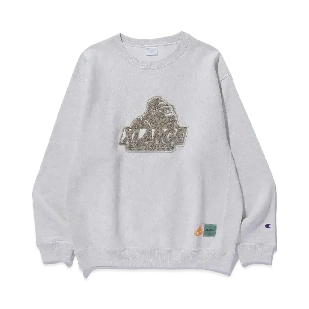 Champion x XLARGE REVERSE WEAVE CREWNECK SWEAT SHIRT "ASH"