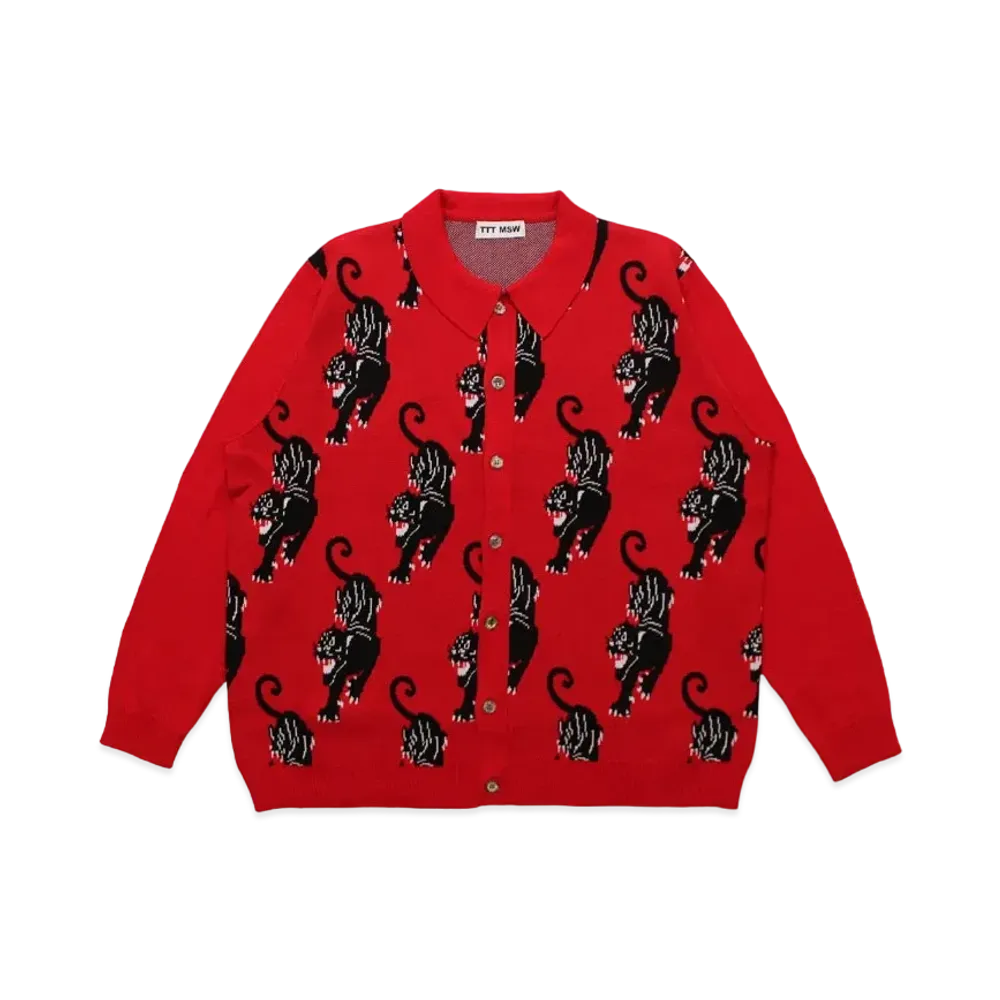 TTT MSW Panther Knit Cardigan "Red"