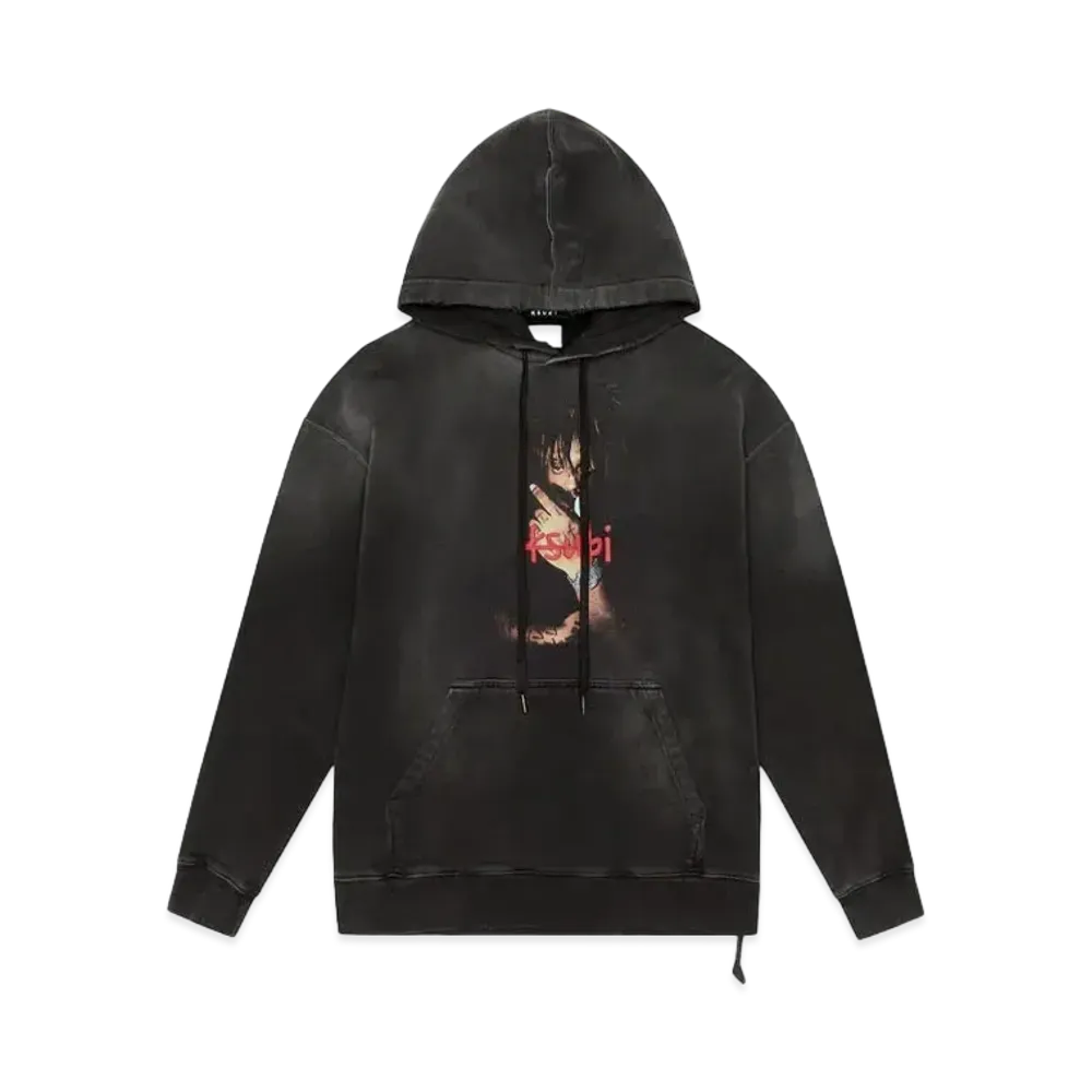 KSUBI 999 Juice Wrld Biggie Hoodie Jet Black Fade "Black"