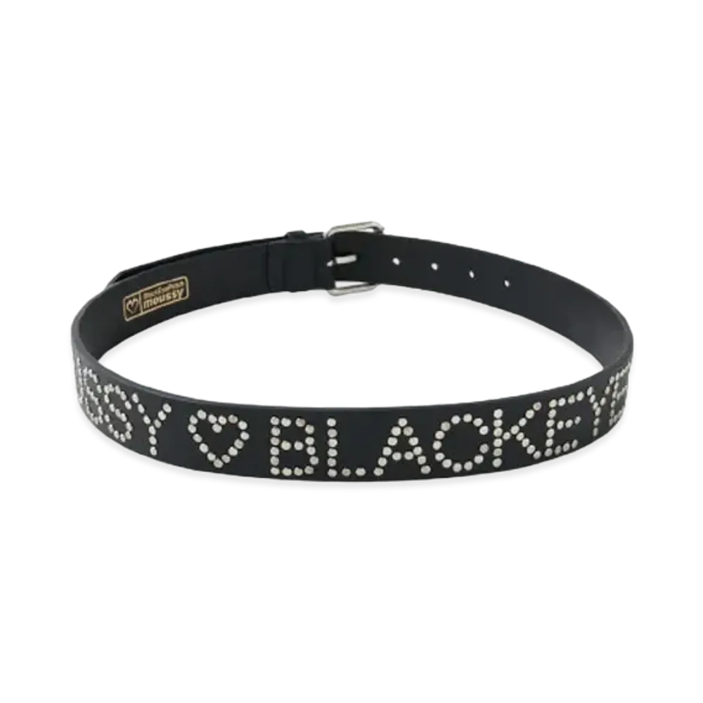 Black Eye Patch x MOUSSY Studs Leather Belt "Black"