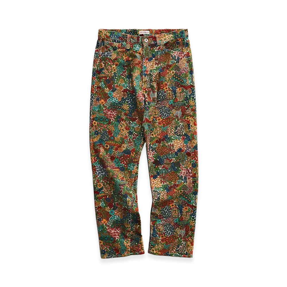 NICENESS P.Charles Floral Pattern Corduroy Trousers "Ivory"