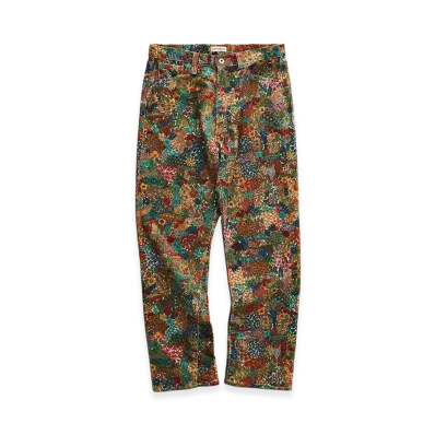 NICENESS P.Charles Floral Pattern Corduroy Trousers "Ivory"