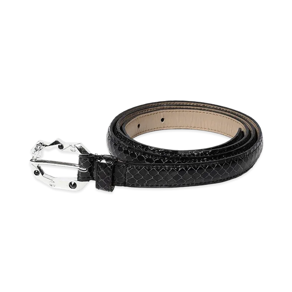 WACKO MARIA x Wolf's Head Python Leather Belt "Black"
