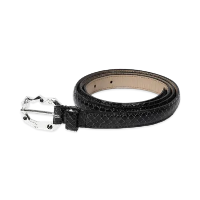 WACKO MARIA x Wolf's Head Python Leather Belt "Black"