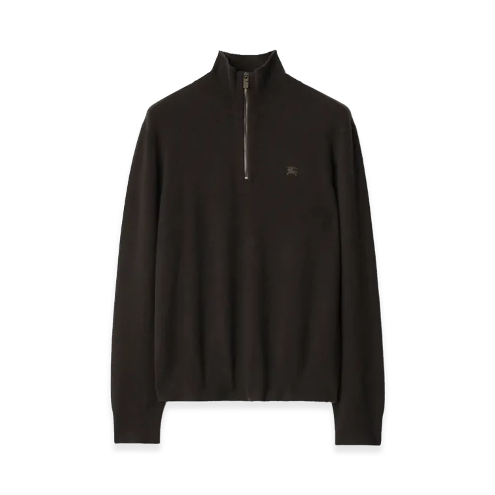 Burberry Cashmere Blend Half-zip Sweater "Scorched Brown"