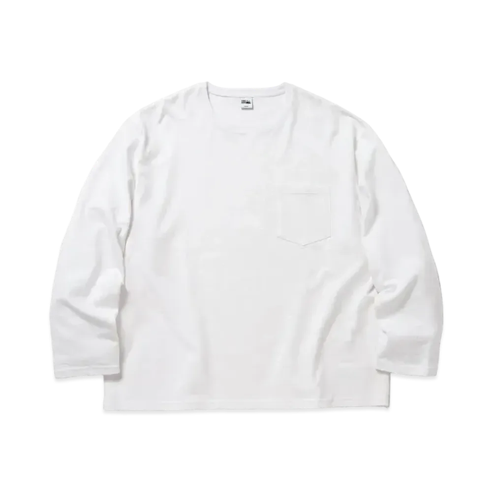 FIRST DOWN BAGGY TEE L/S COTTON HEAVY JERSEY "White"