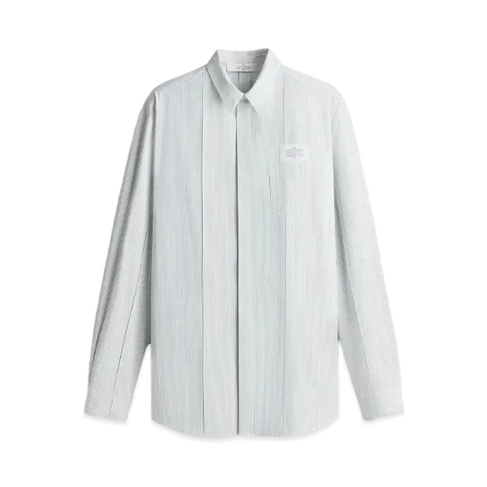 rokh x H&M Button Detail Oversized Shirt "Light Blue/Stripe"